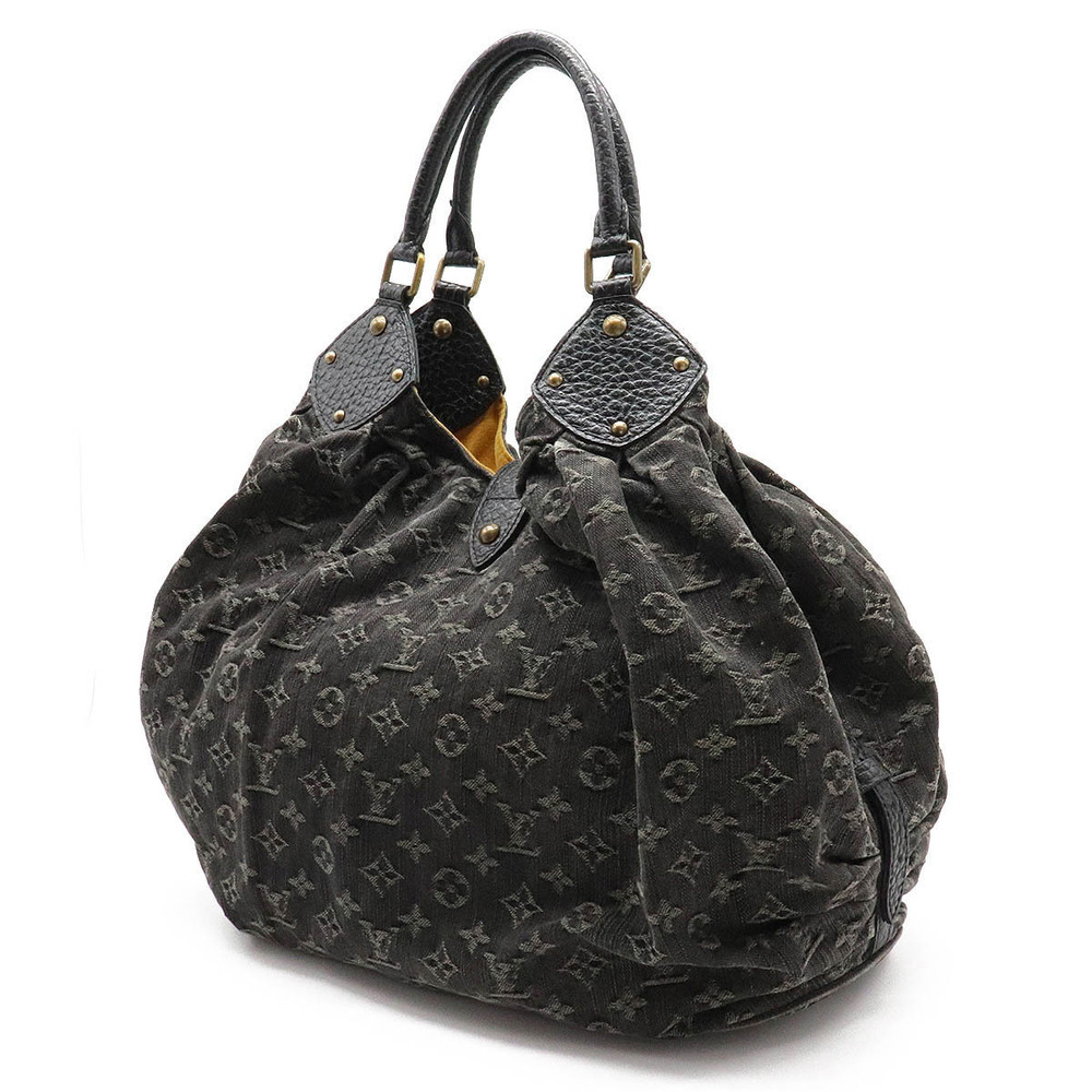 Louis Vuitton Black Shoulder Bag Handbag Noir Denim Monogram